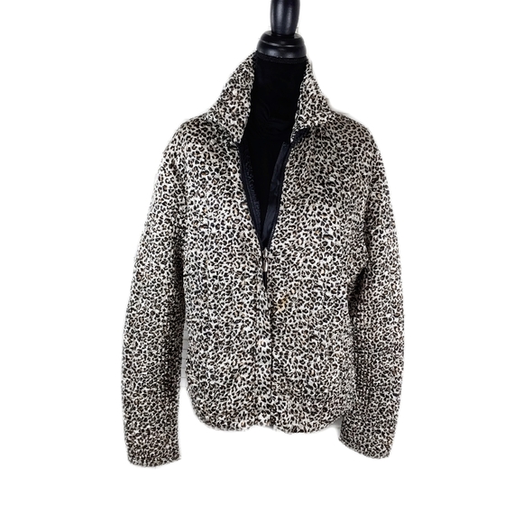 UBU Womens L Black & Leopard Reversible Zip Up Jacket - Picture 9 of 12